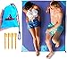 Outdoor Beach Blanket/Compact Portable Pocket Blanket by Athletrek- Waterproof Sandproof Lightweight Tarp/Poncho for Picnic, Camping, Hiking, Travel, Sports, Festival-Stakes, Pockets, Pouch, Carabiner
