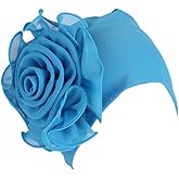 YYAOJHAO Chemo Turban Hats for Women - Elastic Flower Beanie Headwrap Caps Solid Color Grate for Cancer Hair Cover