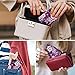 Credit Card Holder for Women,RFID Blocking Slim Hard Mini Flowers Card Case ID Case Travel Wallet Purple