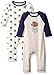 Touched by Nature unisex baby Organic Cotton Coveralls Romper, Hedgehog, 12-18 Months US