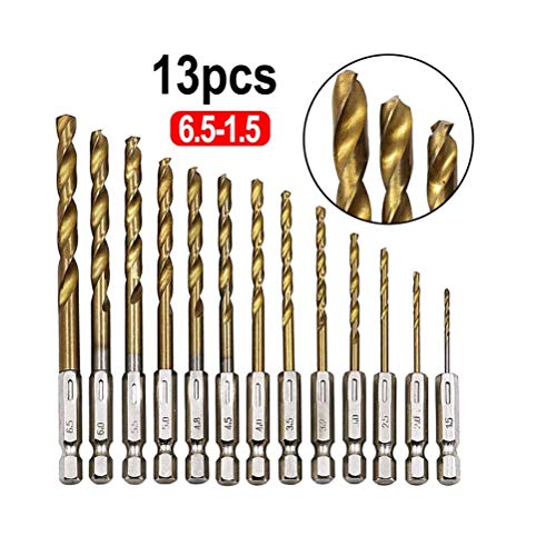 Foret 13 PCS HSS Métrique Twist Drill Set Titane Nitrure Enduit Métal Modèle Artisanat Fraises et forets pour outillage électrique professionnel