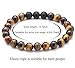 Hamoery Men Women 8mm Tiger Eye Stone Beads Bracelet Elastic Natural Stone Yoga Bracelet Bangle (Tiger Eye Matte)