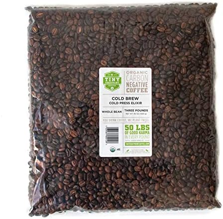 Tiny Footprint Coffee - Organic Cold Brew Cold Press Elixir | Whole Bean Coffee | Usda Organic | Carbon Negative | 3 Pound