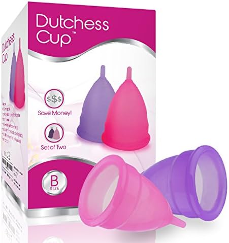 Dutchess Menstrual Cups Set of 2 with Free Bag - Small Size B - Best Economical Alternative Protection for Cloth Sanitary Napkins - Pre Childbirth or C-Section by Dutchess Menstrual Cup