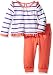 U.S. Polo Assn. Baby Girls' Long Sleeve Slub Jersey Top and Fleece Jogger Pant Set, Shell Pink, 3-6 Months