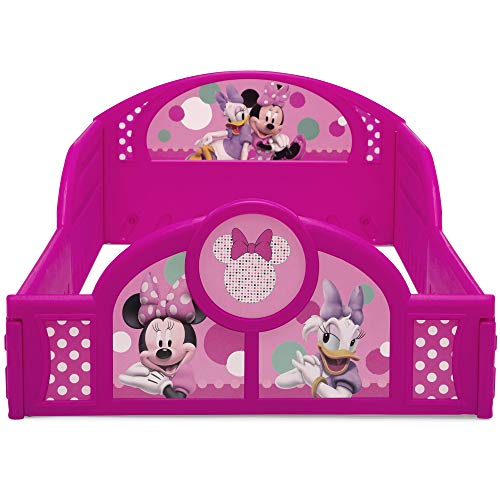Disney Minnie Mouse Plastic Sleep and Play Toddler Bed with Attached