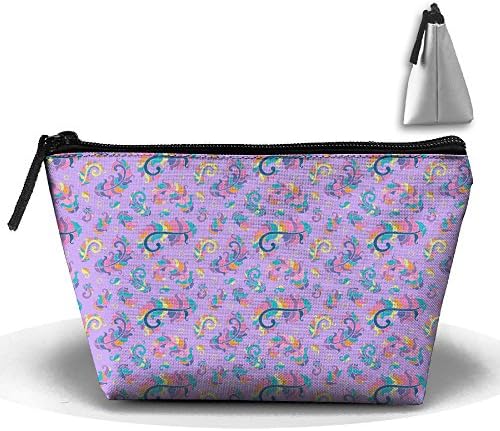 Colorful Feather Beautiful Plumage Portable Pouch Waterproof Trapezoidal Storage Bag