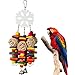 PAMAGOO Snowflake Large Parrot Chew Toy for Bird Macaw African Greys Eclectus Cockatoo Parakeet Cockatiel Conure Lovebird Cage Wood Bird Chewing Toys with Bells