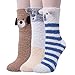 YSense 3 Pairs Womens Super Soft Fluffy Socks Winter Warm Cute Animal Fuzzy Home Slipper Socks