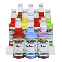 Hawaiian Shaved Ice 10 Flavor Syrup Package, Pack Includes 10 Snow Cone Syrup Flavors (16oz. Each)