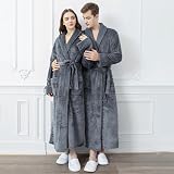 Oksun Women's Full Length Fleece Dressing Gown Plus Size Winter Warm Bathrobe view 5