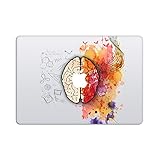 Laptop Stickers MacBook Decal - Removable Vinyl w/Glowing Apple Logo Diecut - Left Right Brain Decal Red Orange Skin for MacBook Air Pro 13 15 inch Mac Retina - Best Decorative Sticker by Artsybb
