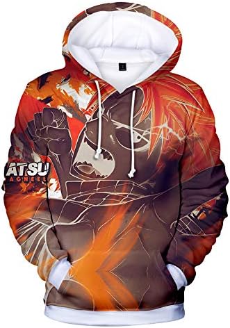 Fashco Anime Fairy Tail 3D Printed Hooded Sweatshirt Adult Cosplay Pullovers