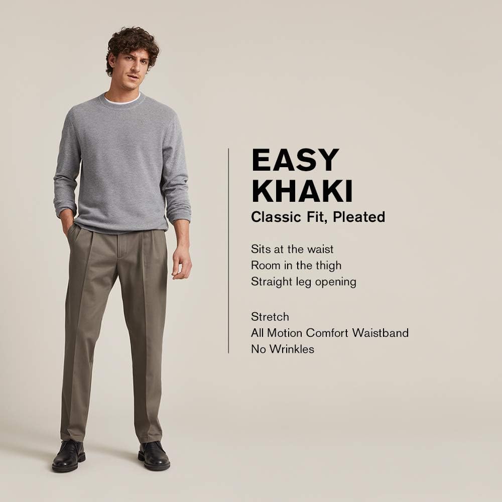 Dockers Men's Classic Fit Easy Khaki Pants - Pleated at  Men’s Clothing store