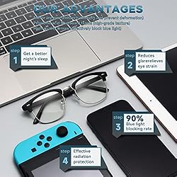 Rutony 3 Pack Blue Light Blocking Glasses Men