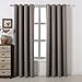 acelitor Blackout Bedroom Curtains Set 100% Polyester Grommet Top Room Darkening Panels Thermal Insulating Draperies for Saving Energy Noise Reduction & UV Rays Blocking Light Grey