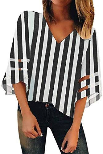 Fiaya 4th of July Women Sweatshirt Blouse American Flag Patriotic Button Off Shoulder Mesh Sleeve T-Shirt Tank Tops (M, Black Stripe)