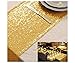 Shinny Gold Sequin Table Runner 12''x96'' Gold Glitter Table Runner for Parties 6FT/8FT Kitchen Table Linen Sparkly Table Cover Banquet Table Runner Sequin Table Runner for Weddings