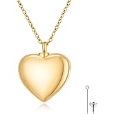 DAOCHONG 925 Sterling Silver Cremation Jewelry Heart Urn Necklaces for Ashes for Women Men Ashes Holder Memorial Human Keepsake Necklace for Ashes of Loved Ones