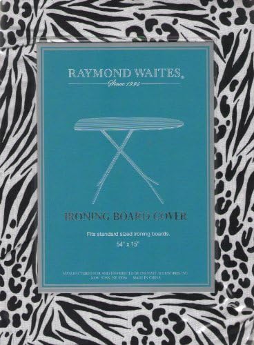 Raymond Waites Black & White Zebra & Snow Leopard Standard Ironing Board Cover