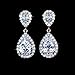 UMODE Teardrop Halo Cubic Zirconia CZ Dangle Drop Earrings for Women 1.15 In