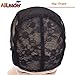 AliLeader Double Lace Wig Cap with Adjustable Straps for Making Wigs Wig Making Caps for Black Women On The Back Swiss Lace Hairnet (Black S)