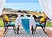 Green Decore Reversible Nirvana Outdoor Rug, Waterproof, Fade Resistant, Modern Large Floor Mats for Patios,Decks, Garden and Outdoors, Beach, Camping, Picnic - (Navy Blue/White, 8 X 10 ft)