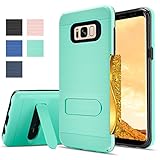 Galaxy S8 Plus Case, Galaxy S8 Plus, AnoKe [Card Slots Wallet Holder]Kickstand Hard Plastic PC TPU Soft Hybrid Shockproof Heavy Duty Protective Case for Samsung Galaxy S8+ Plus (2017) Mint Newest