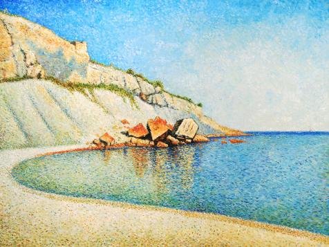 The High Quality Polyster Canvas Of Oil Painting 'the Beautiful Coast Scenery' ,size: 12x16 Inch / 30x41 Cm ,this Best Price Art Decorative Prints On Canvas Is Fit For Dining Room Gallery Art And Home Decoration And Gifts