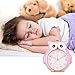 SkyNature Kids Alarm Clock,Owl Dual Alarm with Night Light and Snooze,Silent Non-Ticking Battery Operated Loud Alarm Clock for Girls Bedroom Decor, Easy to Set - Pink