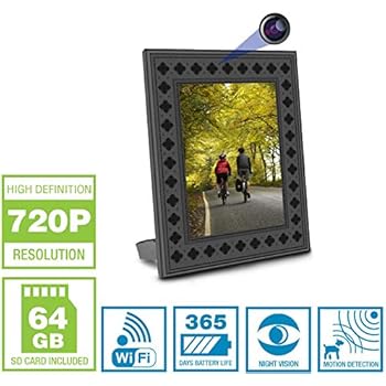 Nucam Yieye Wifi Photo Frame Hidden Spy Camera For Homeoffice Security Petkid Surveillance W 720p Hd 365 Days Battery Life Night Vision