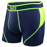 Saxx Mens Kinetic Boxers Underwear Large Navy/Neon Green
