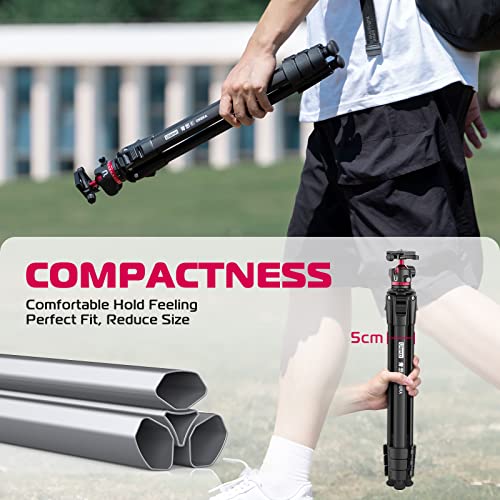 Ulanzi MT-55 Ombra Photography Travel Tripod for Mirrorless DSLR Smartphone | Aluminum Alloy | Arca Swiss Plate Ball Head | Phone Mount | 1.1kg - 158cm