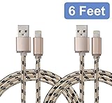 Eaglewood 2-Pack Certified Nylon Braided Lightning to USB Cable - 6 Feet / 2 Meter