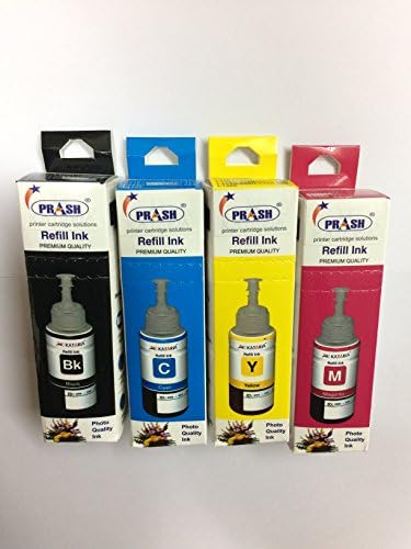 Prash Ink Refill Kit For Epson 73N Refillable Ink Cartridges For Use In T13 / T121 / TX200 / TX300F Printers Multi Color Ink (Black, Cyan, Magenta, Yellow)
