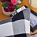 NATUS WEAVER 2 Pc Black and White Cotton Classic Retro Checker Plaid Cotton Soild Decorative Throw Pillow Cover Home Decor Set Cushion Case for Sofa Bedroom Car 12 x 20 Inch