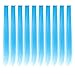 OneDor 23 Inch Colored Party Highlights Straight Hair Clip Extensions. Heat-Resistant Synthetic Hair Extensions in Multiple Colors (10 Pcs Sky Blue)