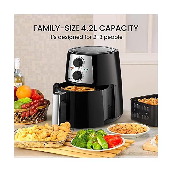 COMFEE-Air-Fryer-with-42L-Detachable-Basket-Healthy-Oil-Free-Cooking-Baking-and-Grilling-with-Rapid-Air-Circulation-Adjustable-Temperature-Control-60-Minute-Timer COMFEE' Air Fryer with 3.5 Litre Frying Basket, Healthy Oil Free Cooking, Baking and Grilling with Rapid Air Circulation…