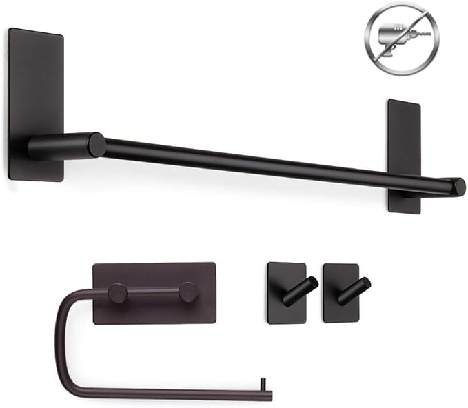 Weiao Handtuchhalter set schwarz matt Handtuchstange