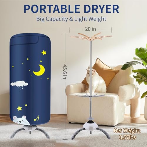 Portable Clothes Dryer, for Apartment, RV and Travel, Secadora de ropa portatil, Mini Dryer Quickly Dry Light Clothes, Underwear, Baby Clothes, Socks and Shoes