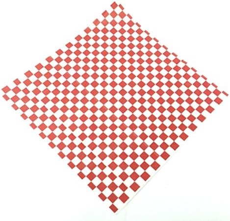 200 Sheets 12 X12 Red and White Checkered Food Picnic Basket Hamburger Paper Liners & Wrapping Tissue