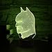 Birthday Gift Night Light for Kids 3D Illusion Lamp Optical Led Desk Lamps Unique Gifts for Boys Home Decor Office Bedroom Party Decorations Bat Nursery Lighting 7 Color Bonus Phone Ring Stand 2018