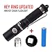 UltraTac K18 Mini Keychain Flashlight, 130 Lumen Waterproof Cree LED Keyring Light with Side Button Switch Including 10180 Rechargeable Battery and Micro USB Cable (K18 Black with Charger)
