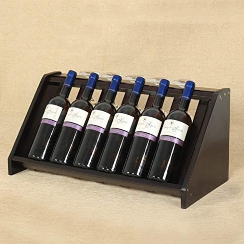 WZC Wine Racks,6 Bottles 61 * 28 * 28Cm Solid Wood Free Standing Floor with Table Top High Cup Holder Upside Down,Wine Cooler Wine Display Rack for Any Wine Cabinet,Such As Bar Restaurant Family