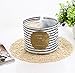 Lannu Pack 3 Fabric Storage Baskets Classical Black White Stripe Round Organizer Foldable Bin for Makeup, Book, Baby Toy