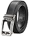 Genuine Leather Ratchet Belt for Men with One Click Buckle-Trim To Custom Comfort Fit and Adjustable Dress (Classic Black)