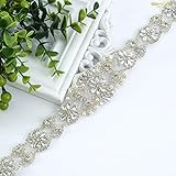 Wedding Sash Ivory ~Bridal Sash, Wedding Sash Rhinestone, Wedding Sash Belt, Rhinestone Belt, Rhinestone Wedding Belt, Champagne Sash, Beaded Sash, Pearl Belt ~M99