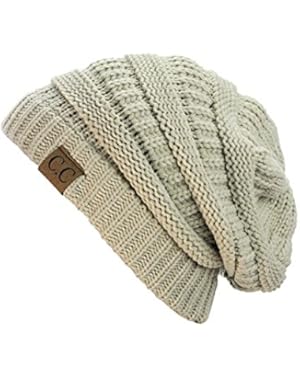 Trendy Warm Chunky Soft Stretch Cable Knit Beanie Skully