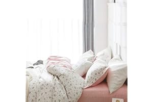 HIGHBUY Pink Floral Fitted Sheet Twin Size Soft Cotton Extra Deep Pocket Sheets 1 Pieces for Kids Twin Bed,Cooling Twin Sheet 15" Deep Pocket,Wrinkle,Fade,Stain Resistant