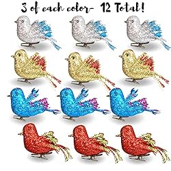 Bird Clip-Ons Set of 12 Includes 3 Each of
